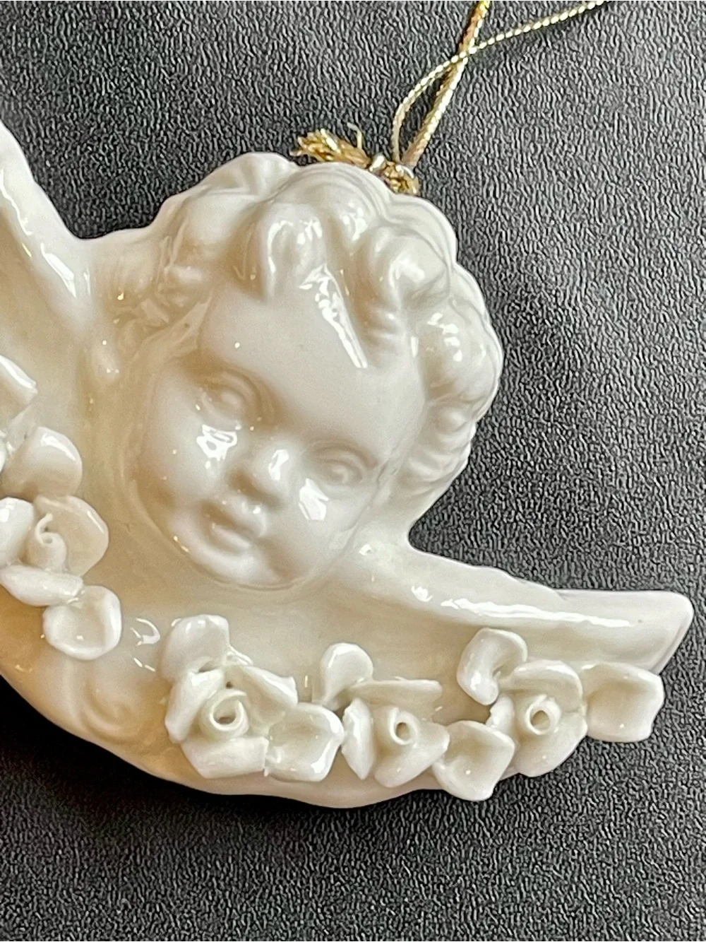 Set of 4 Cherub Ornaments-Glazed Porcelain